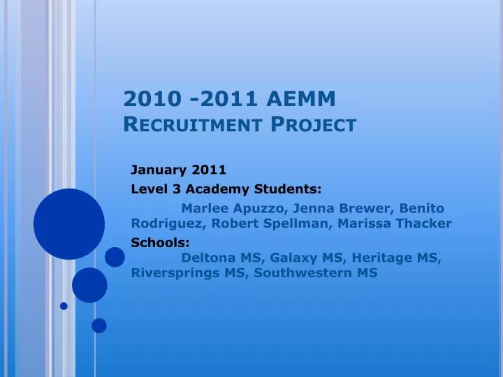 2010 2011 aemm recruitment project