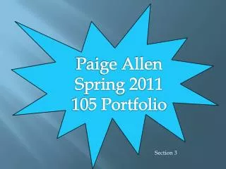 Paige Allen Spring 2011 105 Portfolio