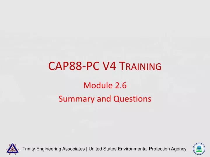 cap88 pc v4 training