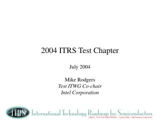2004 ITRS Test Chapter