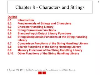 Chapter 8 - Characters and Strings