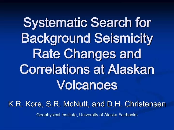 systematic search for background seismicity rate changes and correlations at alaskan volcanoes