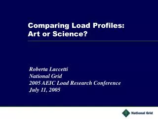 Comparing Load Profiles: Art or Science?