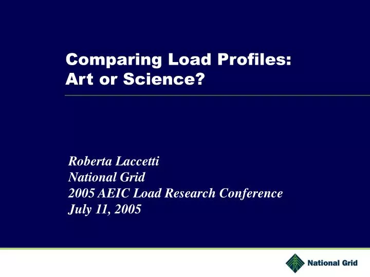 comparing load profiles art or science