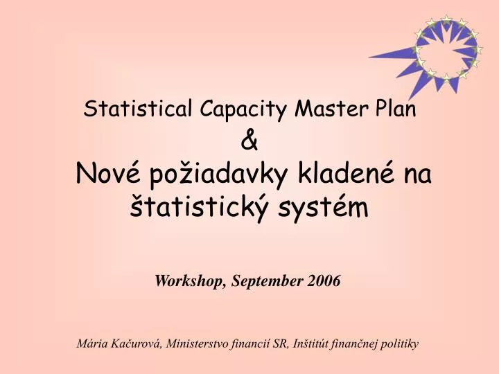 statistical capacity master plan nov po iadavky kladen na tatistick syst m