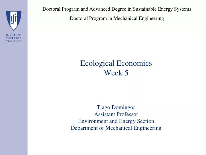 ecological economics week 5