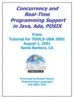 Concurrency and Real-Time Programming Support in Java, Ada, POSIX - slide 1