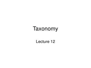 Taxonomy