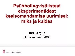 reili argus s gisseminar 2008