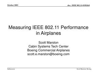 Measuring IEEE 802.11 Performance in Airplanes