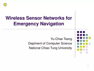 Wireless Sensor Networks for Emergency Navigation