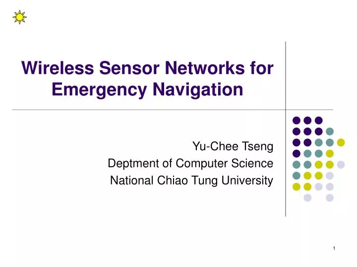 wireless sensor networks for emergency navigation