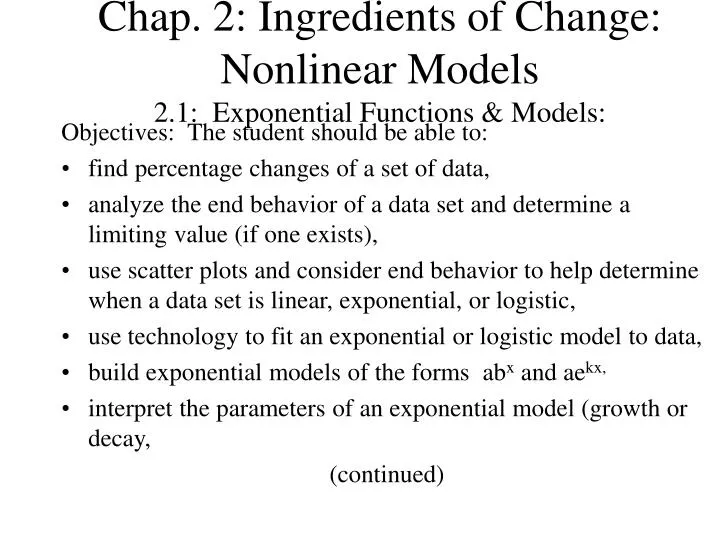 chap 2 ingredients of change nonlinear models 2 1 exponential functions models