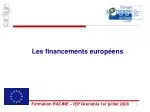 Les financements européens - slide 1