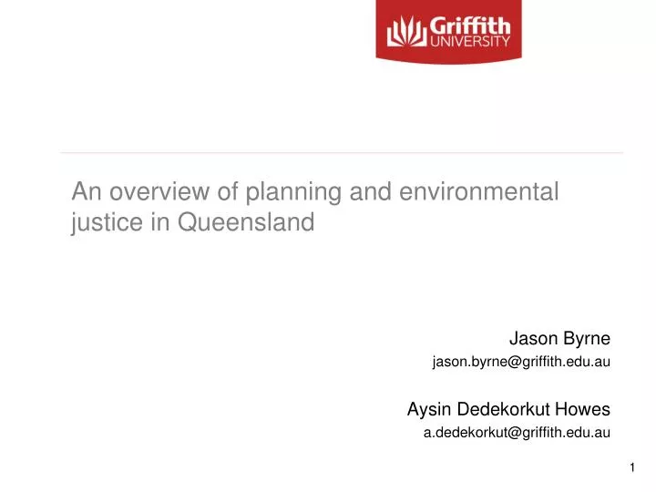 an overview of planning and environmental justice in queensland