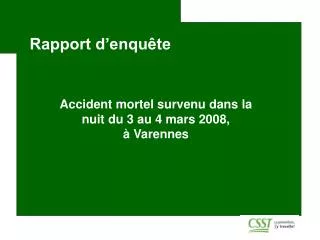rapport d enqu te
