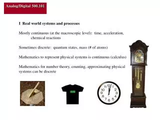 I Real world systems and processes