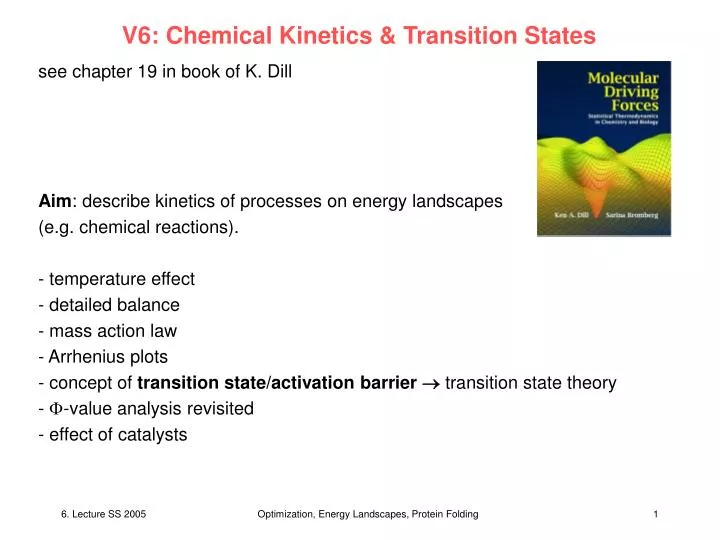 v6 chemical kinetics transition states