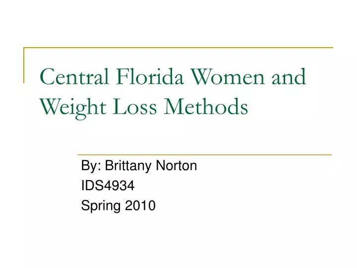 central florida women and weight loss methods