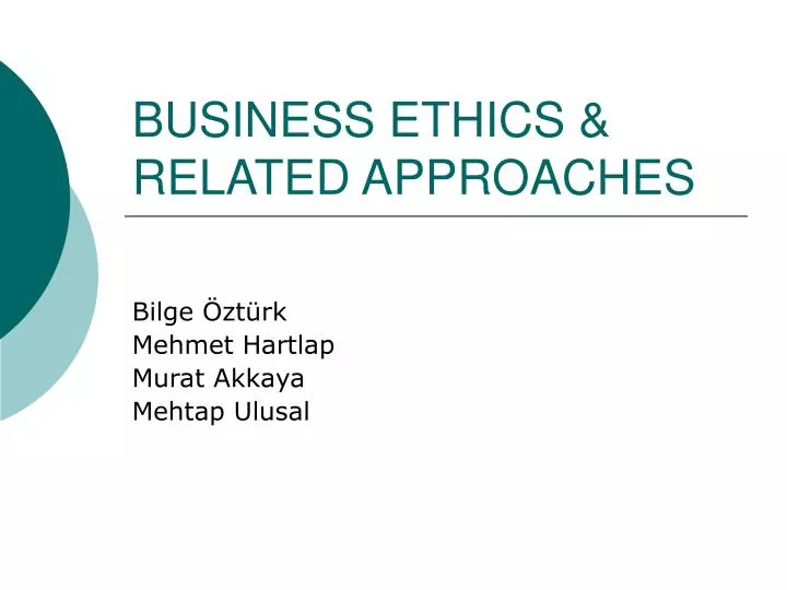 business ethics related approaches