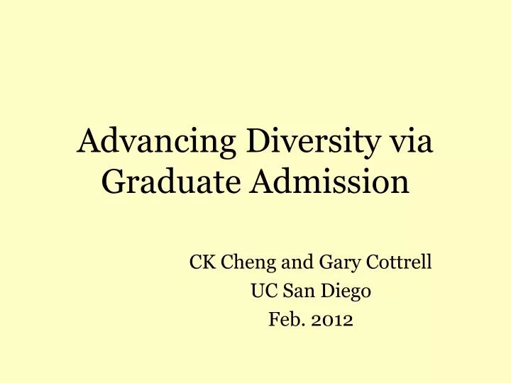 advancing diversity via graduate admission