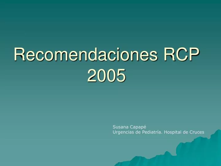 recomendaciones rcp 2005