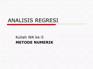 analisis regresi