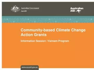 Community-based Climate Change Action Grants