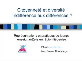 citoyennet et diversit indiff rence aux diff rences
