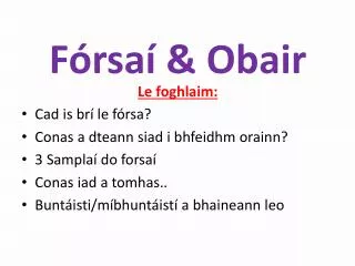 f rsa obair