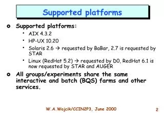 Supported platforms