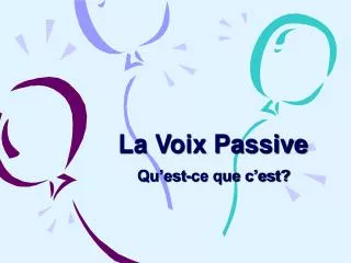 la voix passive