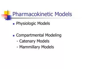 Pharmacokinetic Models