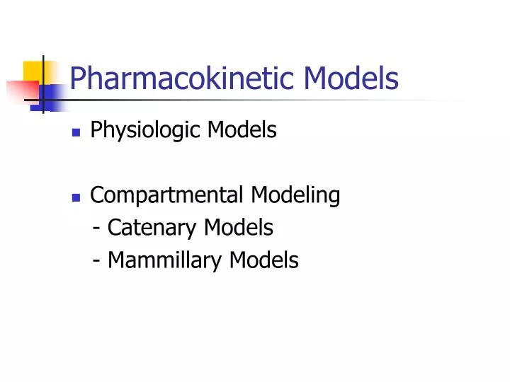 pharmacokinetic models