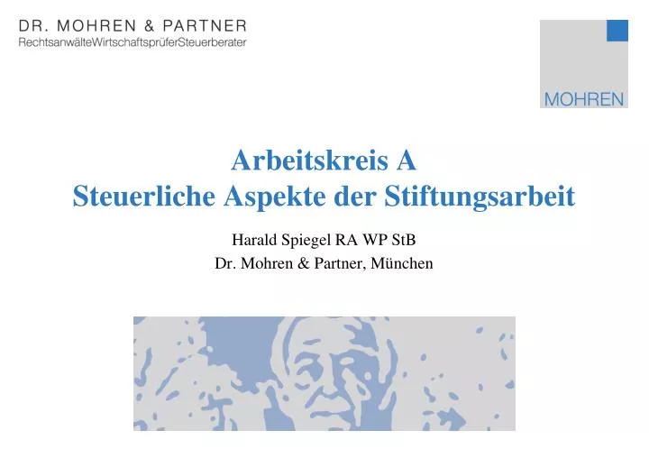 arbeitskreis a steuerliche aspekte der stiftungsarbeit