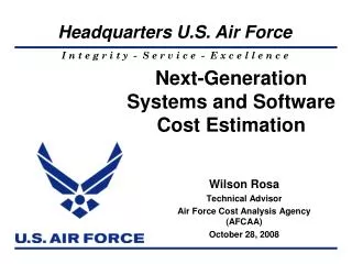 Next-Generation Systems and Software Cost Estimation