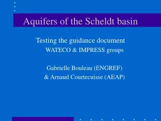 Aquifers of the Scheldt basin