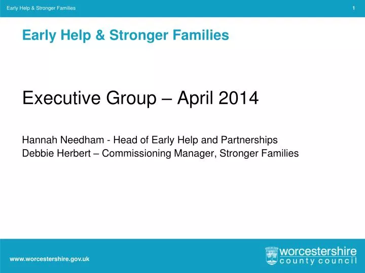 early help stronger families