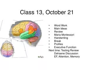 Class 13, October 21