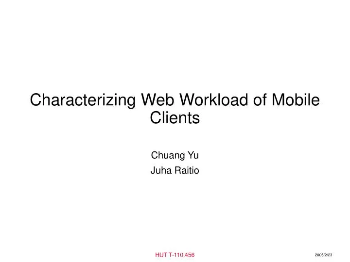 characterizing web workload of mobile clients