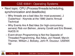 CSE 60641: Operating Systems