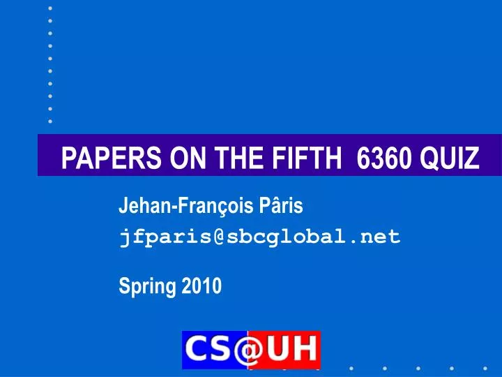 papers on the fifth 6360 quiz