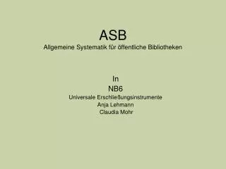 asb allgemeine systematik f r ffentliche bibliotheken