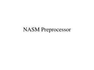NASM Preprocessor