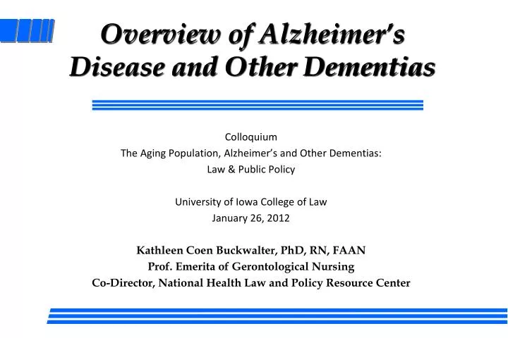 overview of alzheimer s disease and other dementias