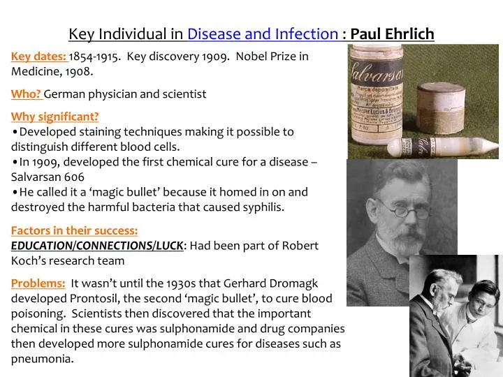 PPT - Key Individual in Disease and Infection : Paul Ehrlich PowerPoint Presentation - ID:3857099