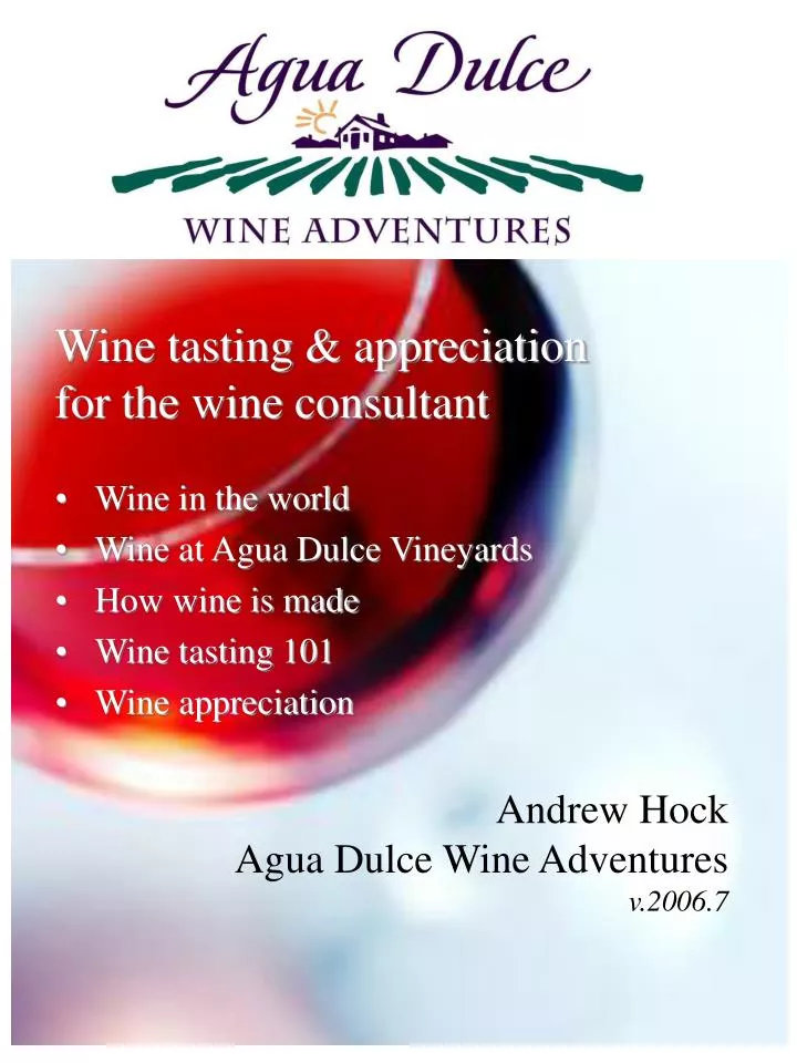 wine tasting appreciation for the wine consultant