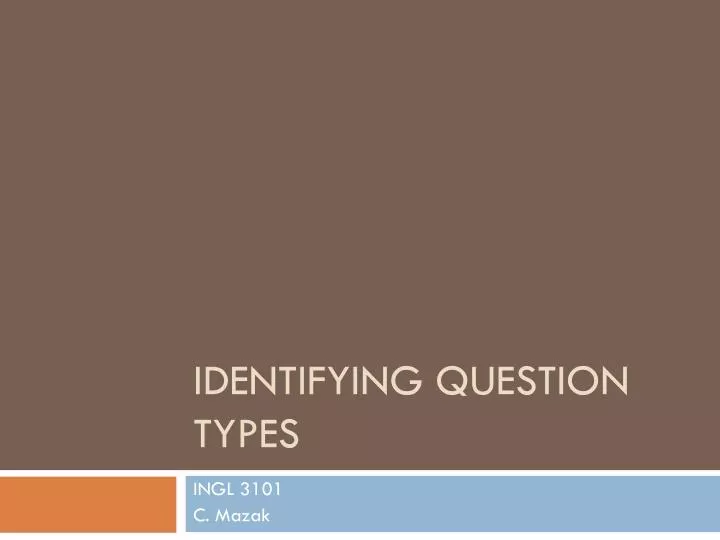 identifying question types
