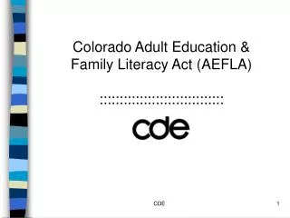 Colorado Adult Education &amp; Family Literacy Act (AEFLA) :::::::::::::::::::::::::::::::