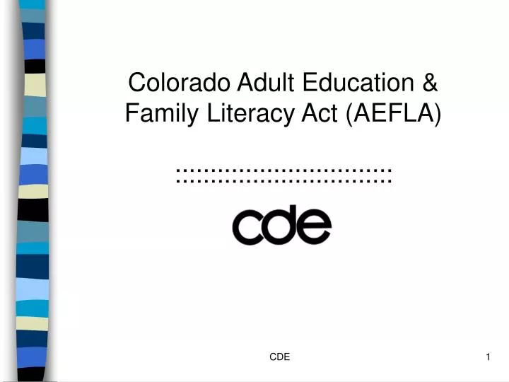 colorado adult education family literacy act aefla